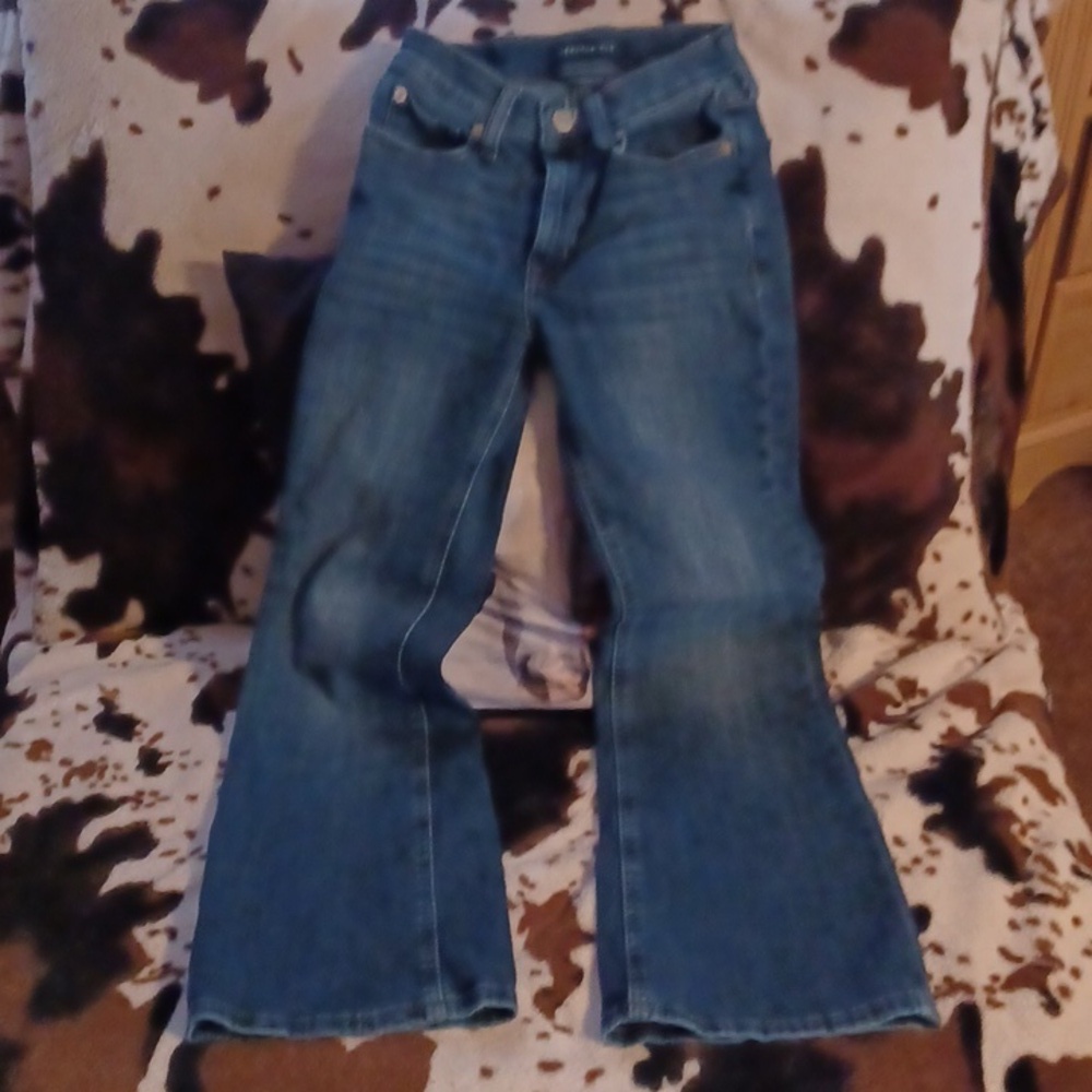 BELLE DU JOUR, SWEATER, WITH AEROPOSTALE HIGH RISE FLARE JEANS, SIZE 000. - Picture 4 of 15